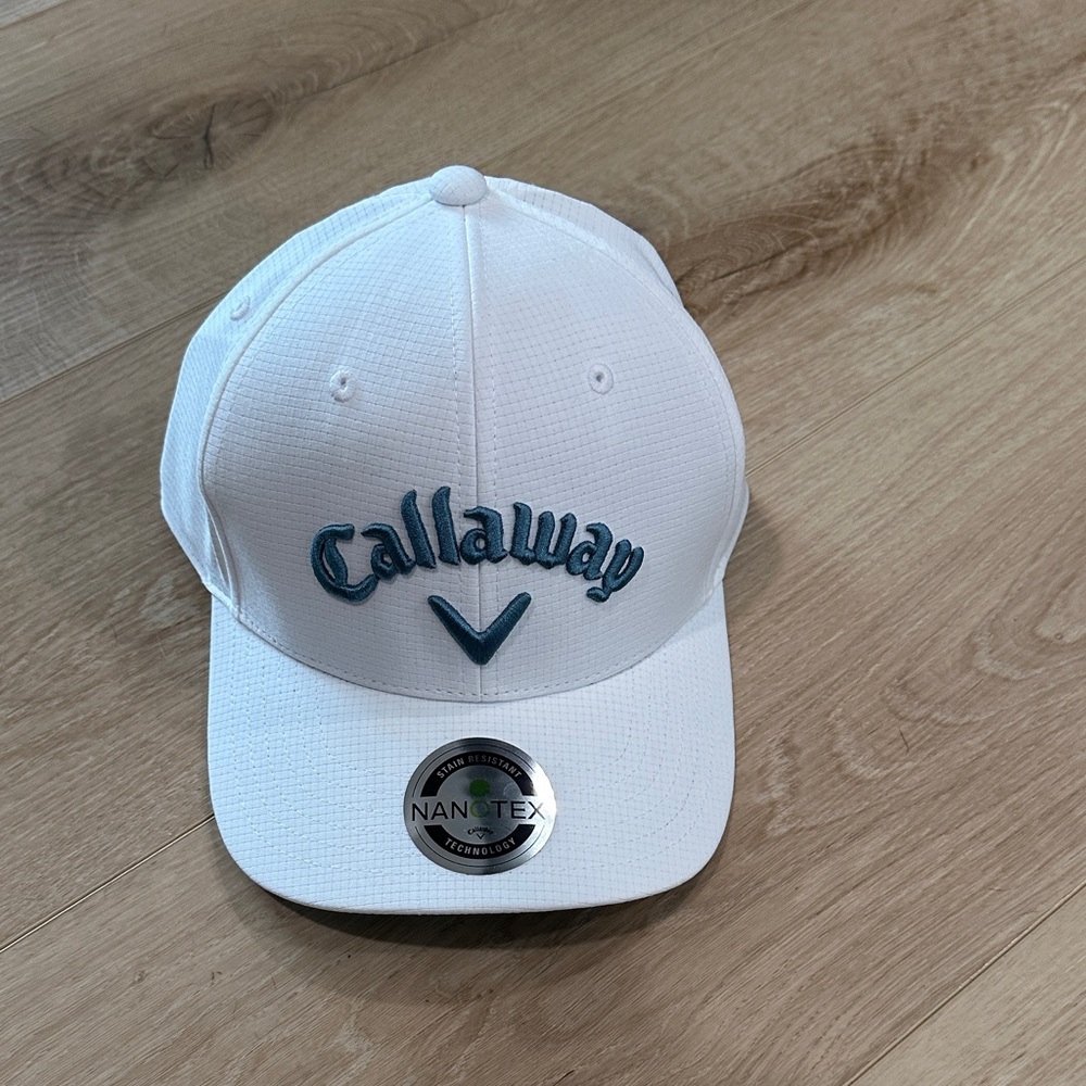 Callaway White Hat with Blue Embroidery